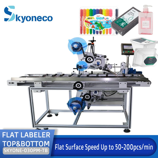 Skyone-030PM-TB Automatic Top & Bottom Flat Labeling Machine for Flat Surface