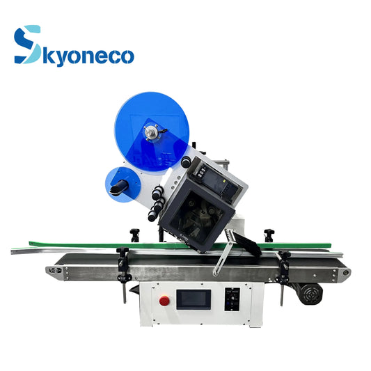 SKYONE-870ZP-P Автоматическая настольная этикетировочная машина для сумок с плоской поверхностью принтера