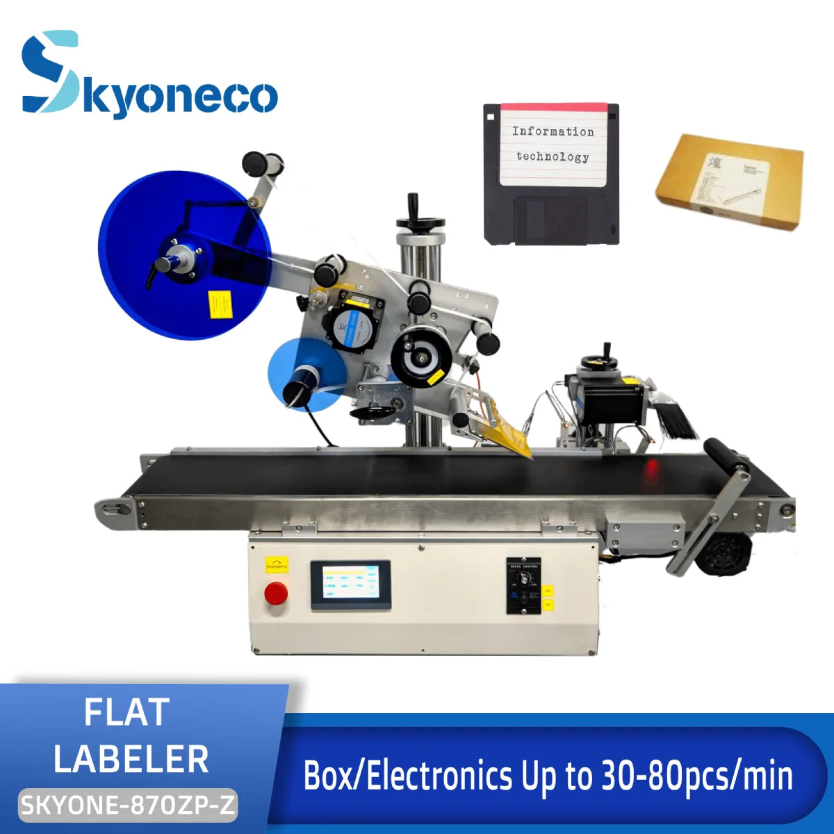 Skyone-870ZP-Z Desktop Automatic Corner Wrap Flat Labeling Machine Tamper-evident