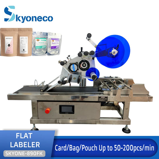 $2880 Only SKYONE-890FK Desktop Automatic Flat Surface Pouch Bag Labeling Machine with Feeder