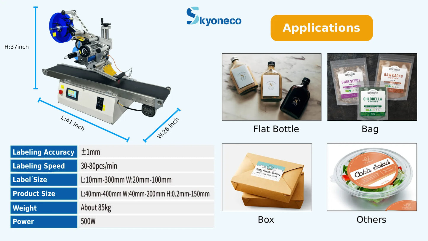 SKYONE-870ZP Автоматическая настольная этикетировочная машина с плоской поверхностью