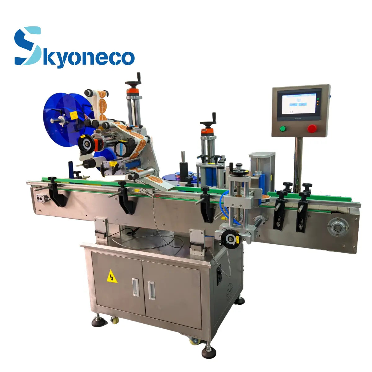 Skyone-030-65D Automatic Top & Side Bottle Labeling Machine