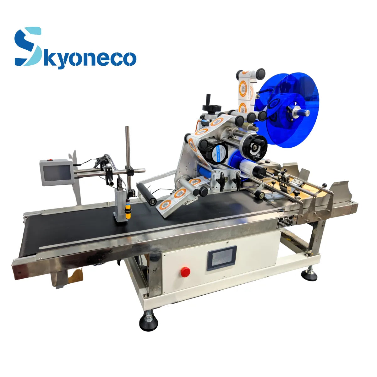 SKYONE-890FK-PM Automatic Desktop Flat Surface Labeling Machine with Inkjet Printer & Page Separation Device