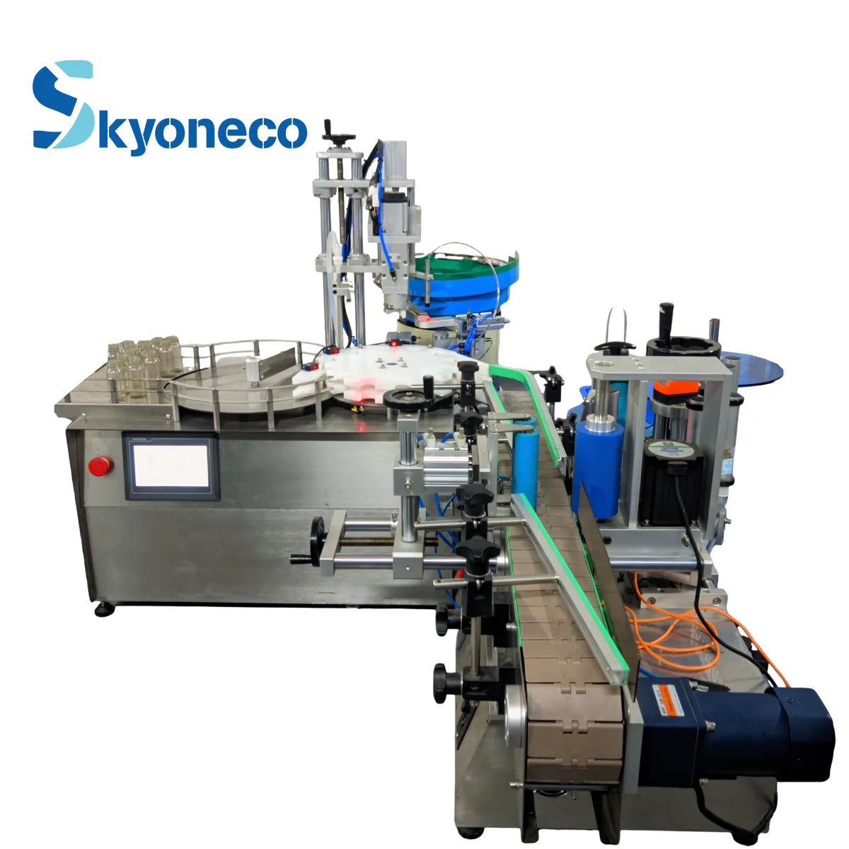 SKYONE Round Bottle Mini Product Line Liquid Beer Juice Milk Filling Capping Beverage Labeling Machine All-in-One Machine