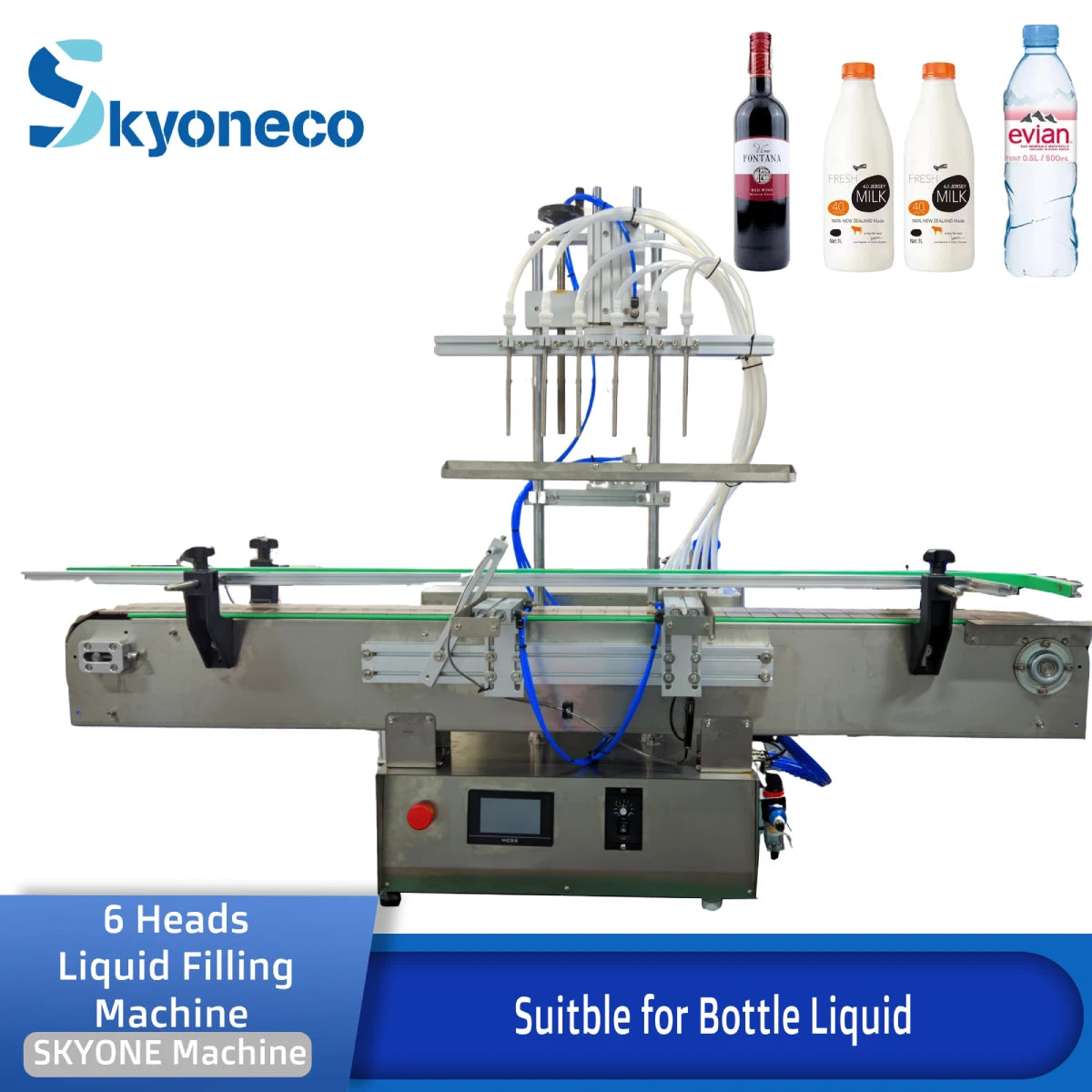 SKYONE 6-Heads Liquid Filling Machine Beverage