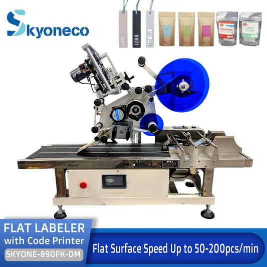 SKYONE-890FK-DM Automatic Desktop Flat Surface Labeling Machine with Code Printer & Page Separation Device