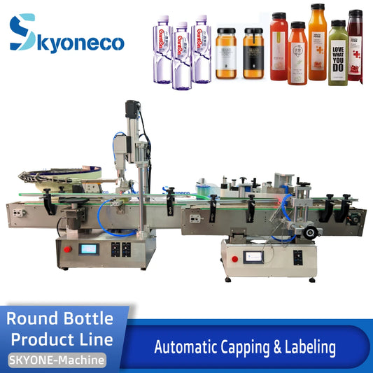 SKYONE Automatic Round Bottle Capping & Labeling Machine