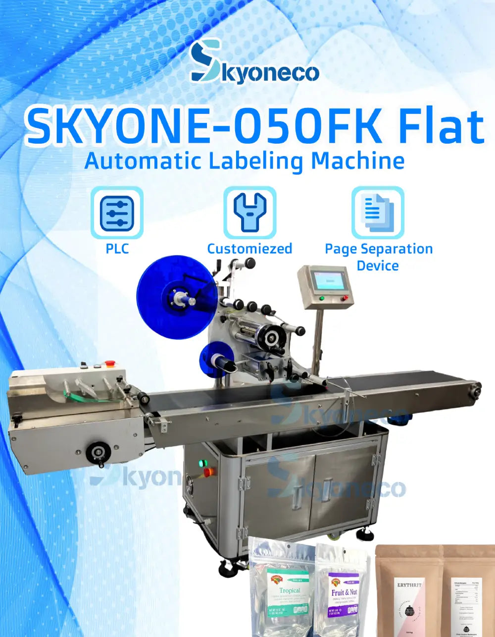 SKYONE-050FK Automatic Labeling Machine for Flat Surface with Page Separation Device