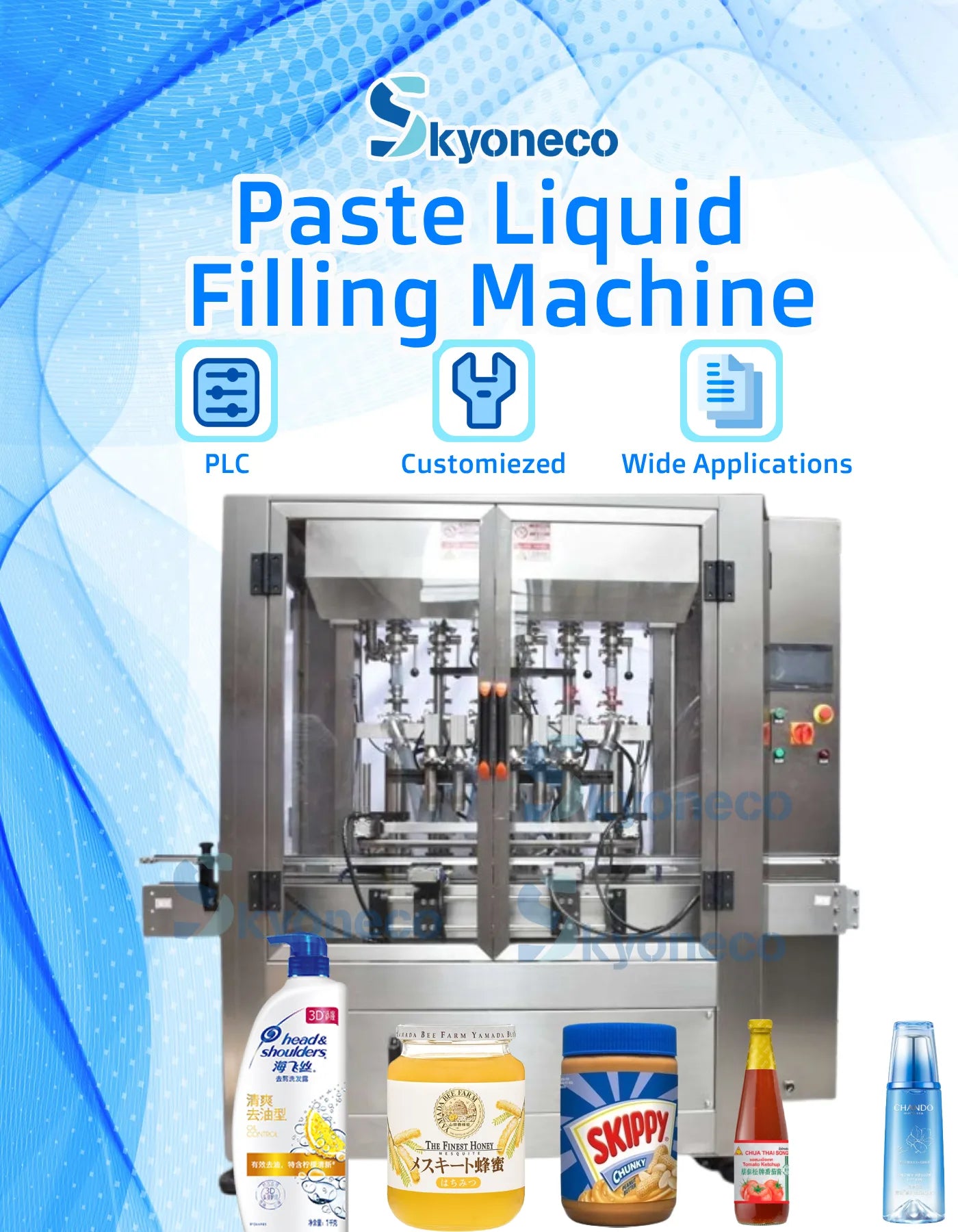 SKYONE Automatic High Speed Paste Liquid Filling Machine