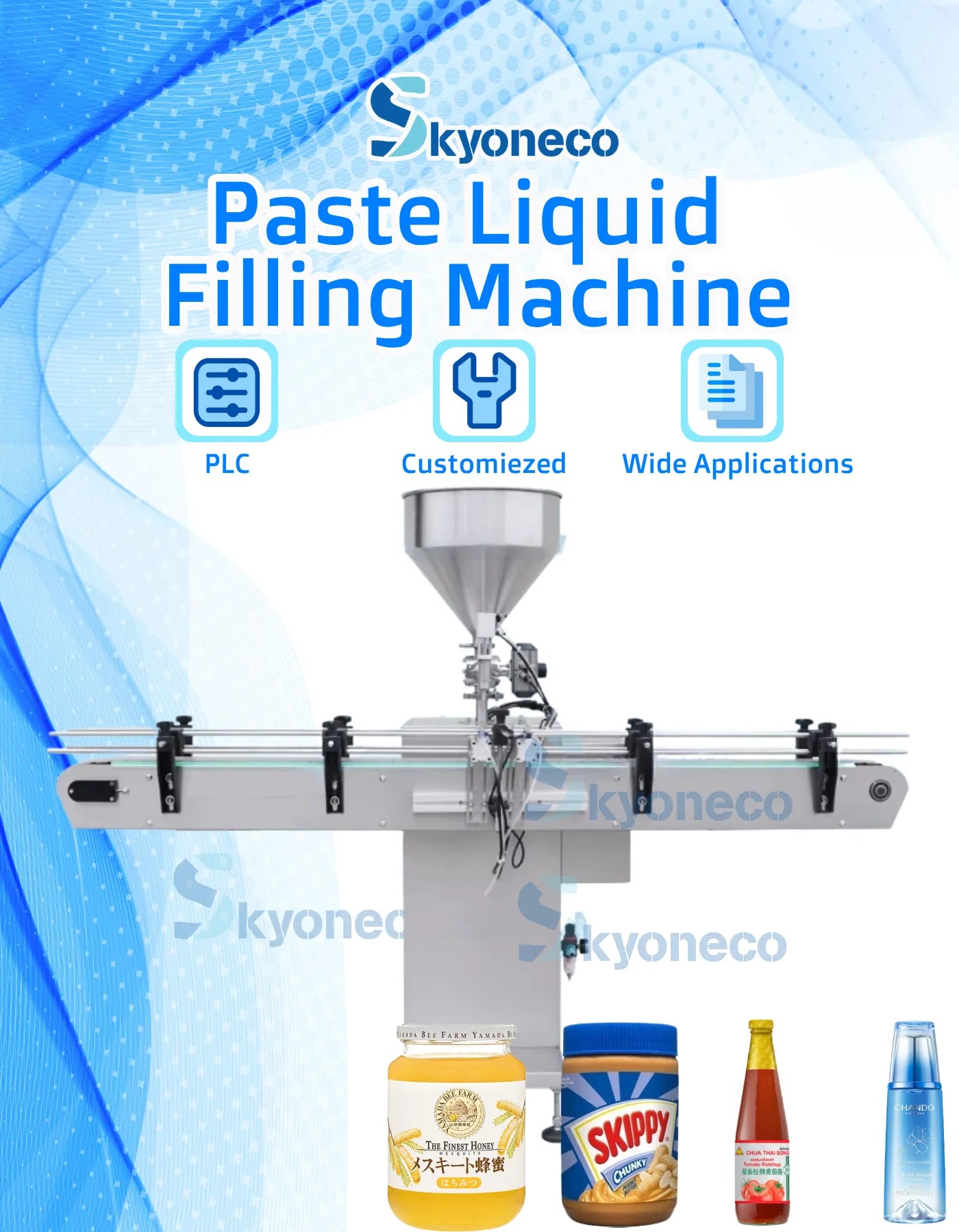 SKYONE Automatic Paste Liquid Filling Machine Honey Sauce Peanut Butter