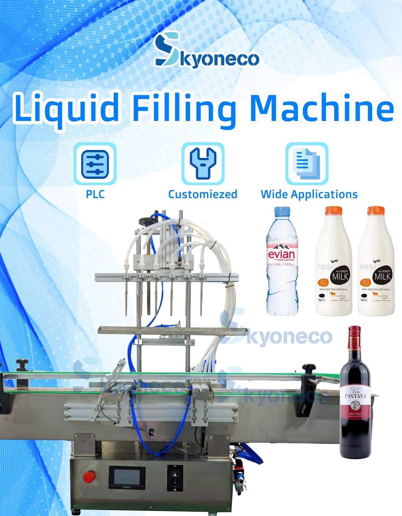 SKYONE 6-Heads Liquid Filling Machine Beverage